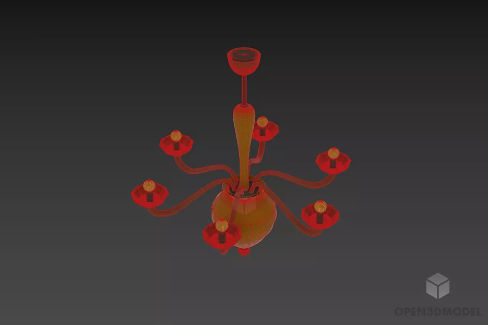 Elegant Pendant Lamp Veronese 3d model 2