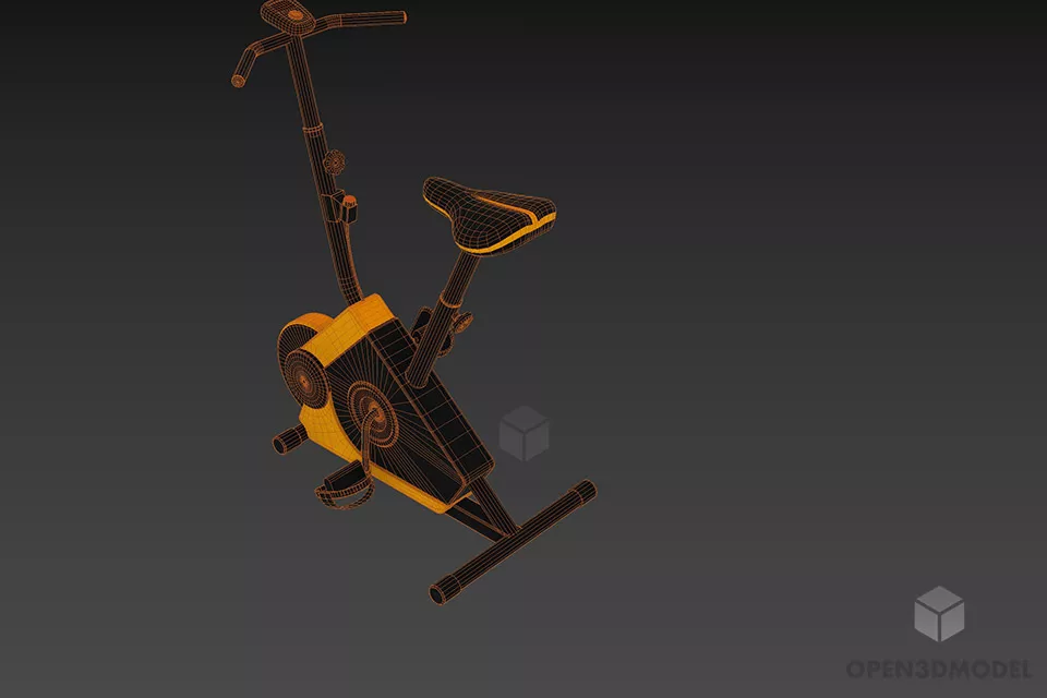 Gym Bicycle Equipment 3d model 2