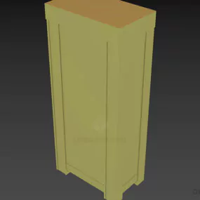Office Glasscase Wooden Frame 3d model