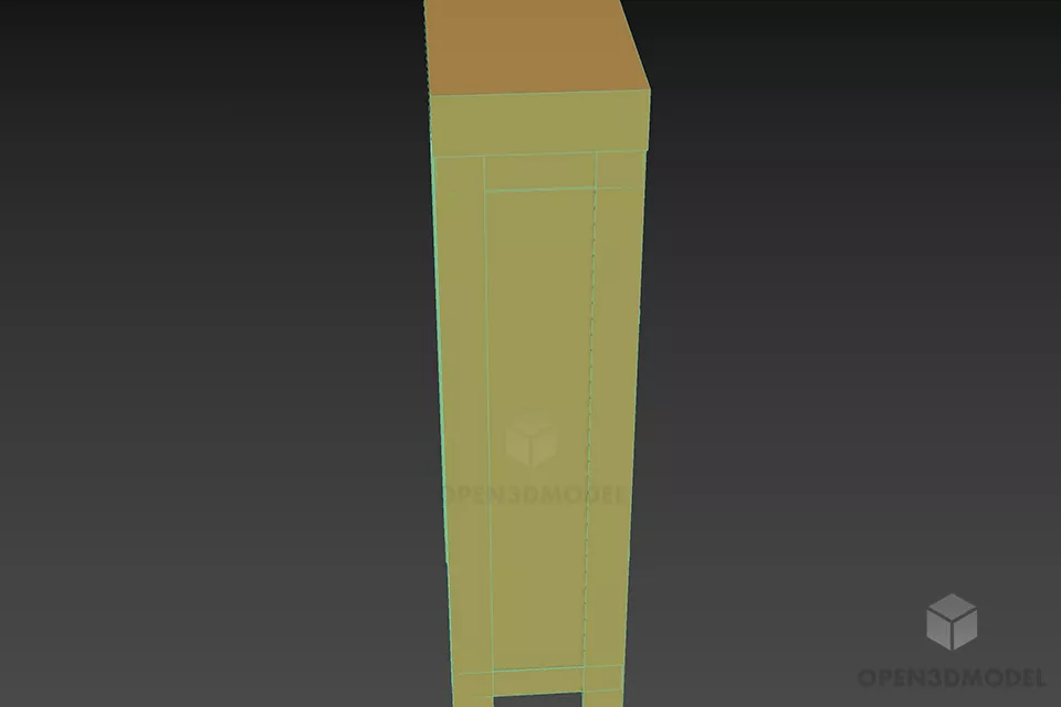 Office Glasscase Wooden Frame 3d model 3