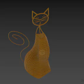 Cat Figurine Modernism Art 3d model