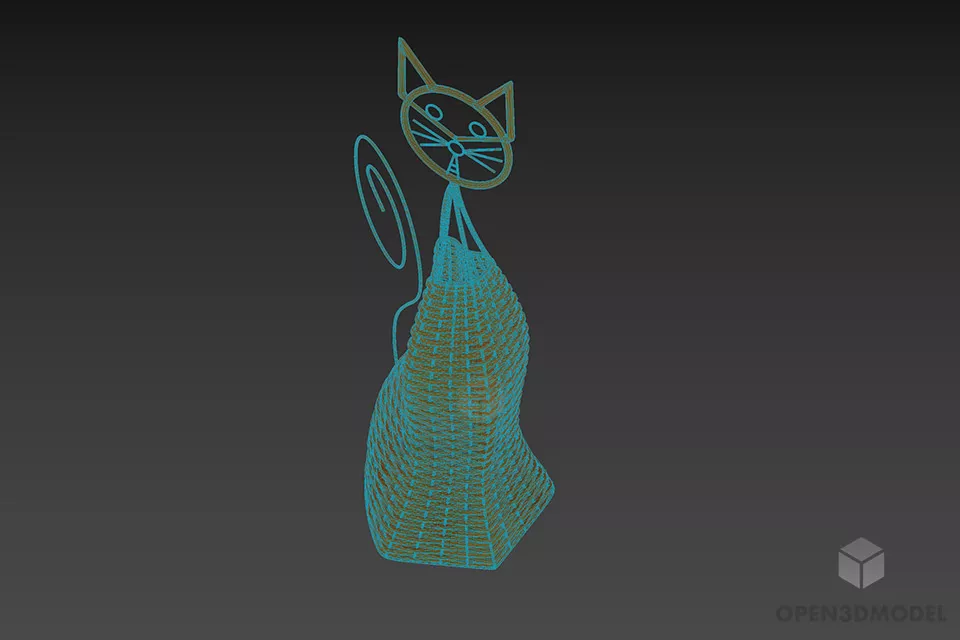 Cat Figurine Modernism Art 3d model 3