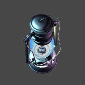 Vintage Rustic Oil Lamp 3d model