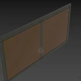 Dual Square Mirror Wall Mounted 3d model