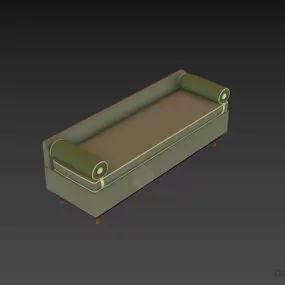 Upholstered Daybed Sofa With Low Back 3d model