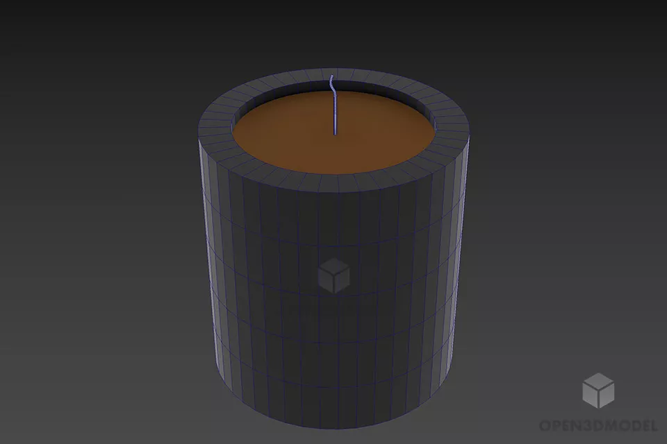 Simple Candle Decoration 3d model 2