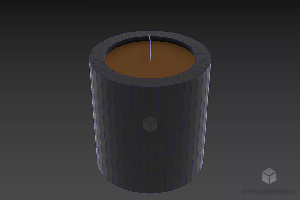 Simple Candle Decoration 3d model 3