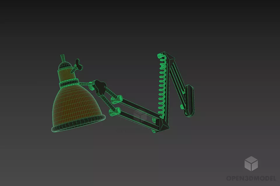 Study Lamp Desk, Foldable Reading Lamp 3d model 2