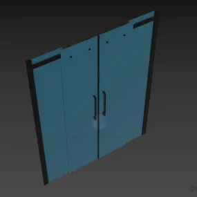 Shower Glass Door Cezare With Inox Frame 3d model