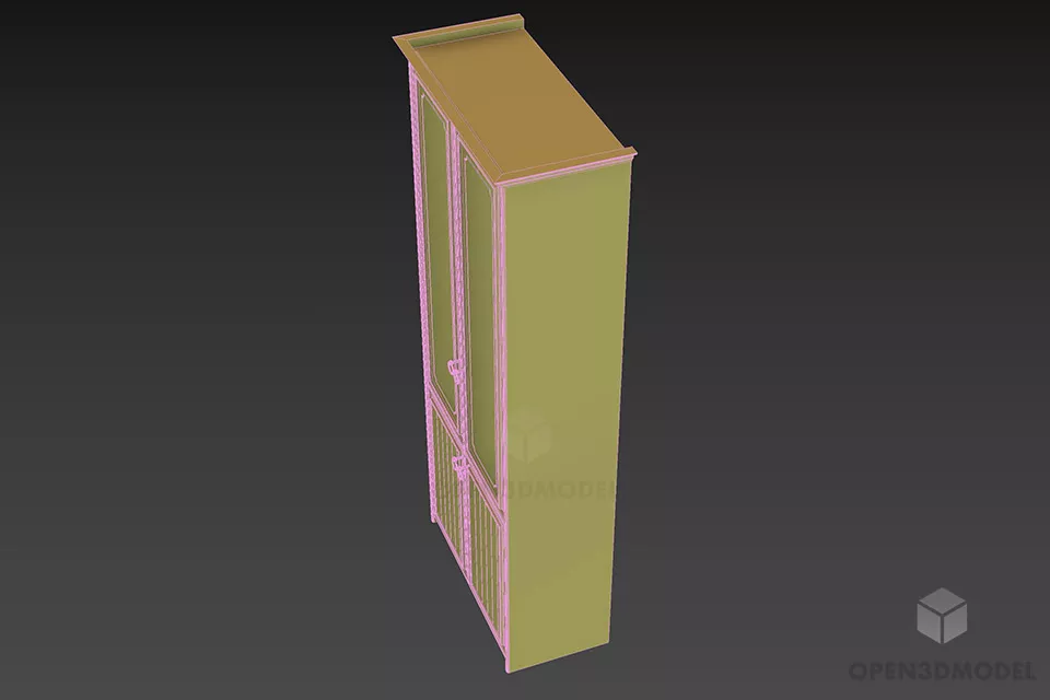 Side Bookcase Brown Wooden 3d model 2