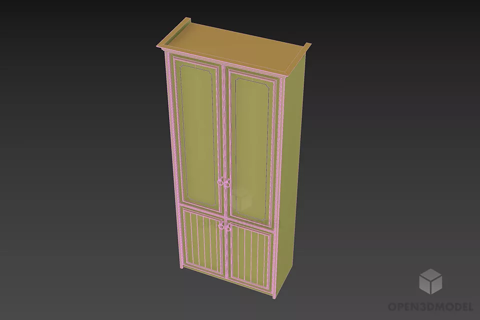 Side Bookcase Brown Wooden 3d model 3