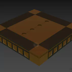 Square Coffee Table With Top Decorative 3d model