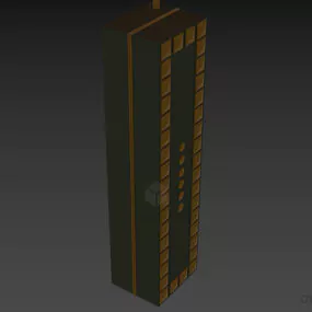 Tall Locker Black Wood 3d model