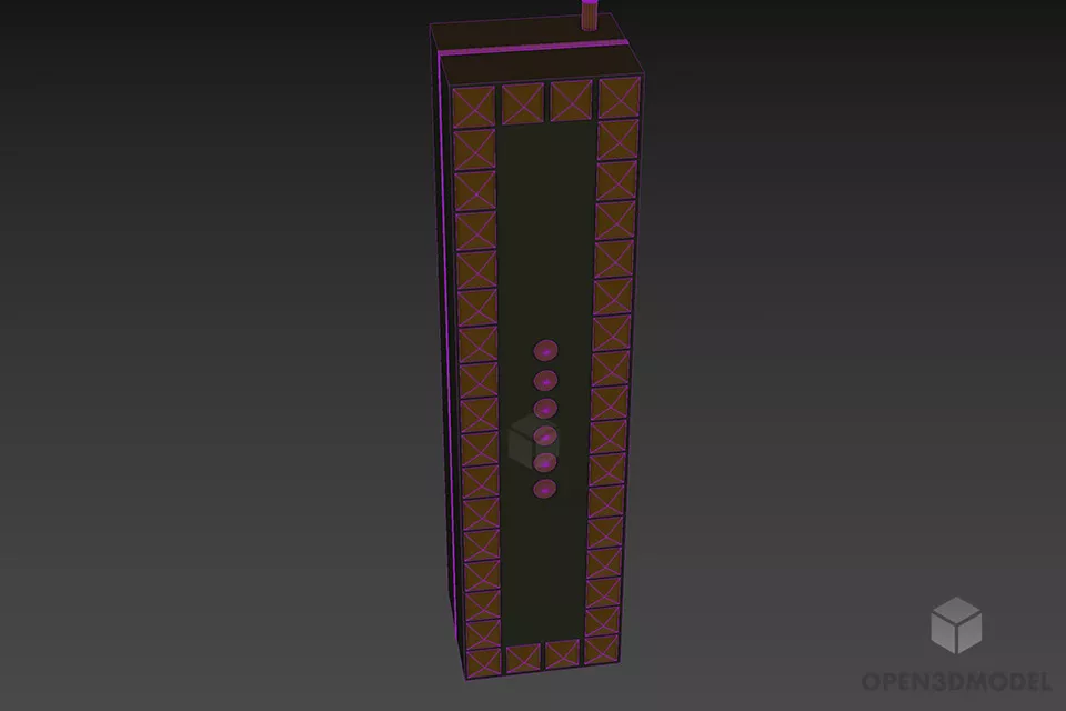 Tall Locker Black Wood 3d model 3