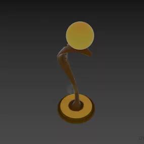Table Lamp Curved Brass Stand 3d model