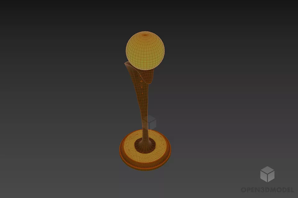 Table Lamp Curved Brass Stand 3d model 3