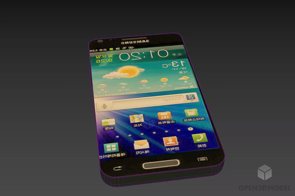 Samsung Galaxy S2 Smartphone 3d model 3