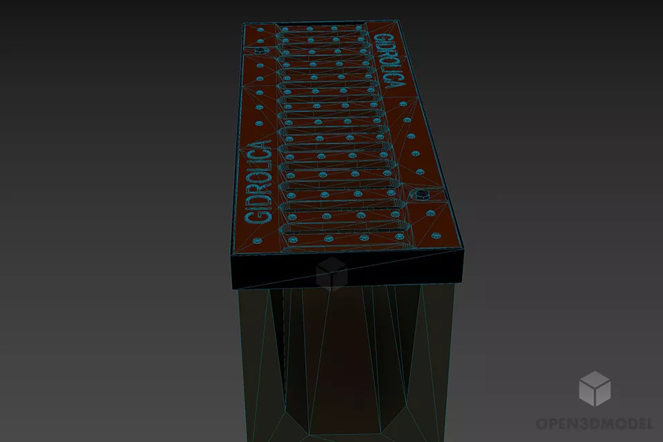 Road Metal Grill Cover 3d model 3