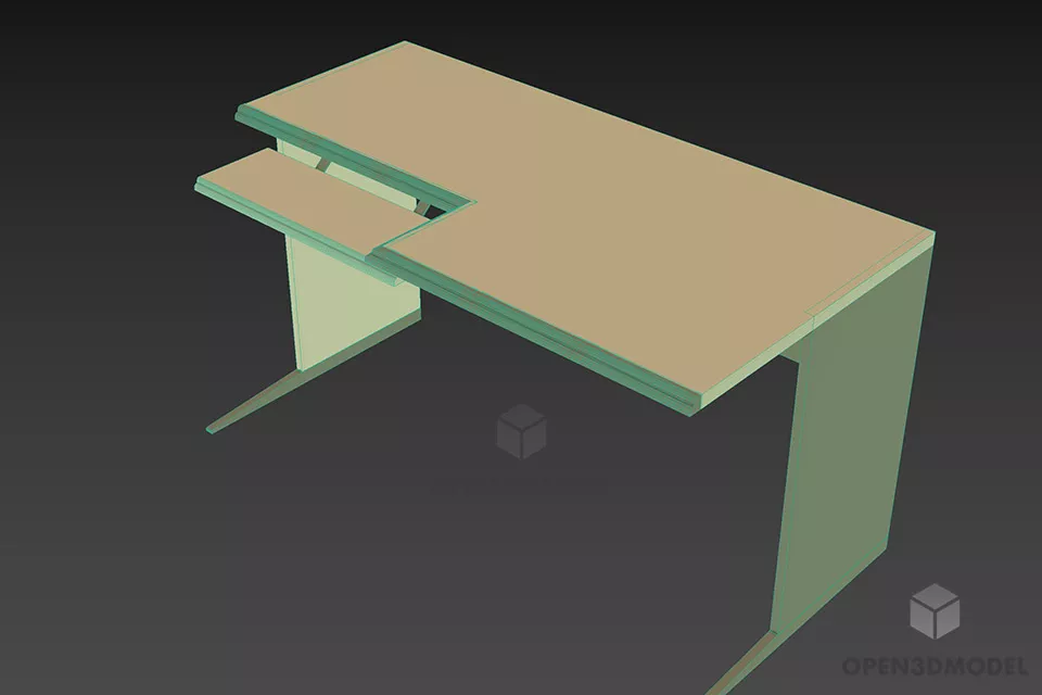 Table Pc With Slide 3d model 2