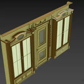 Boutique Brass Glasscase Cabinet 3d model