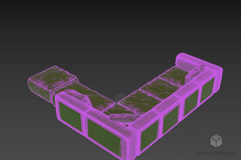 Sectional Yellow Sofa Bonaldo 3d model 2