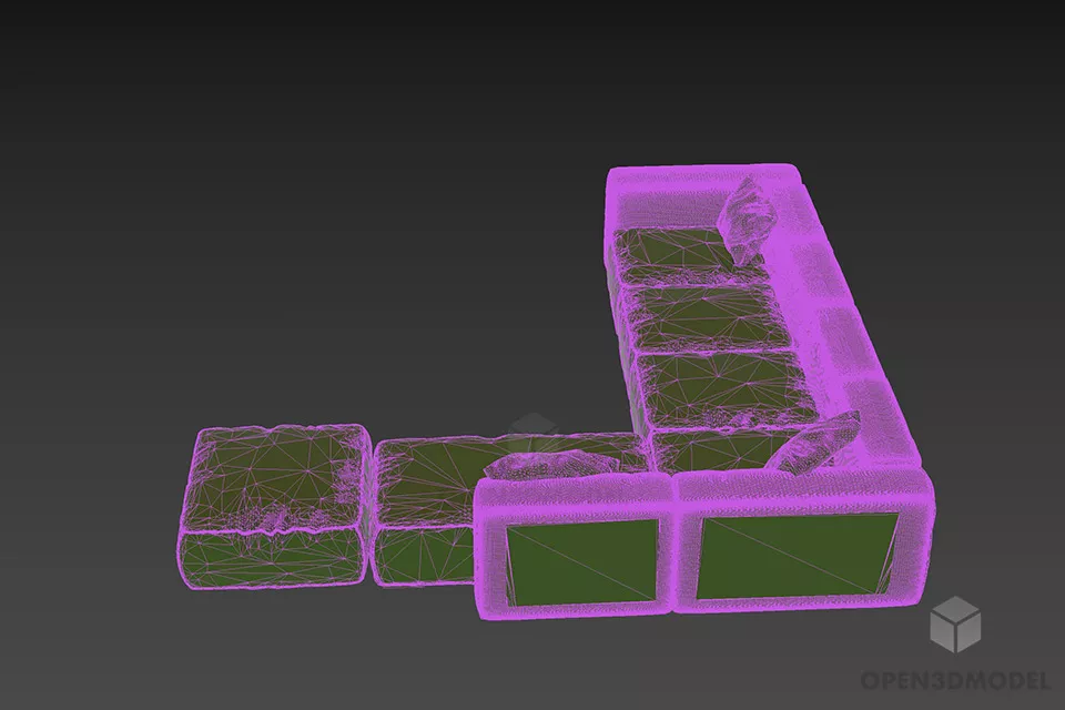 Sectional Yellow Sofa Bonaldo 3d model 3