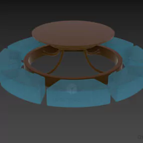 Glass Round Pendant Lamp With Metal Frame 3d model