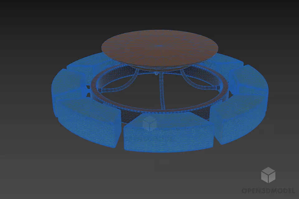Glass Round Pendant Lamp With Metal Frame 3d model 3