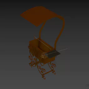 Outdoor Barbecue Stove With Canopy 3d model