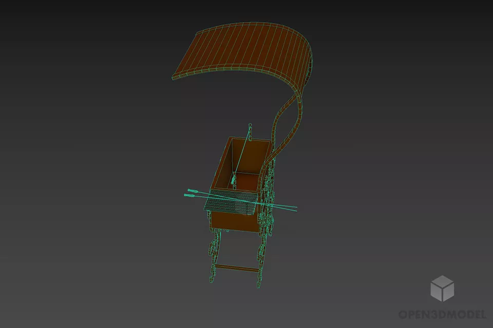 Outdoor Barbecue Stove With Canopy 3d model 3