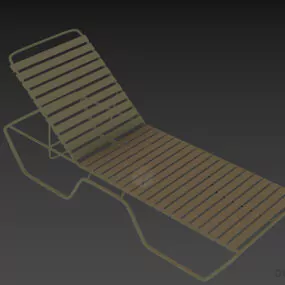 Sunlounger Pool Lounge Chair Metal Frame 3d model