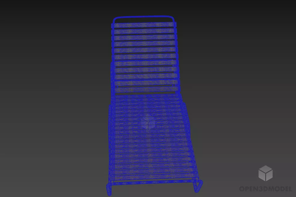 Sunlounger Pool Lounge Chair Metal Frame 3d model 3