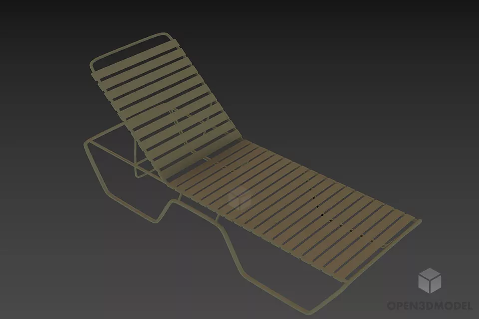 Wood Bar Chair Simple Style 3d model