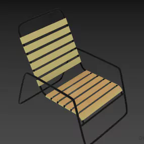 Sunlounger Wood Armchair 3d model