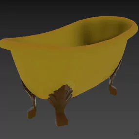 Antique Bathtub With Carved Leg 3d model
