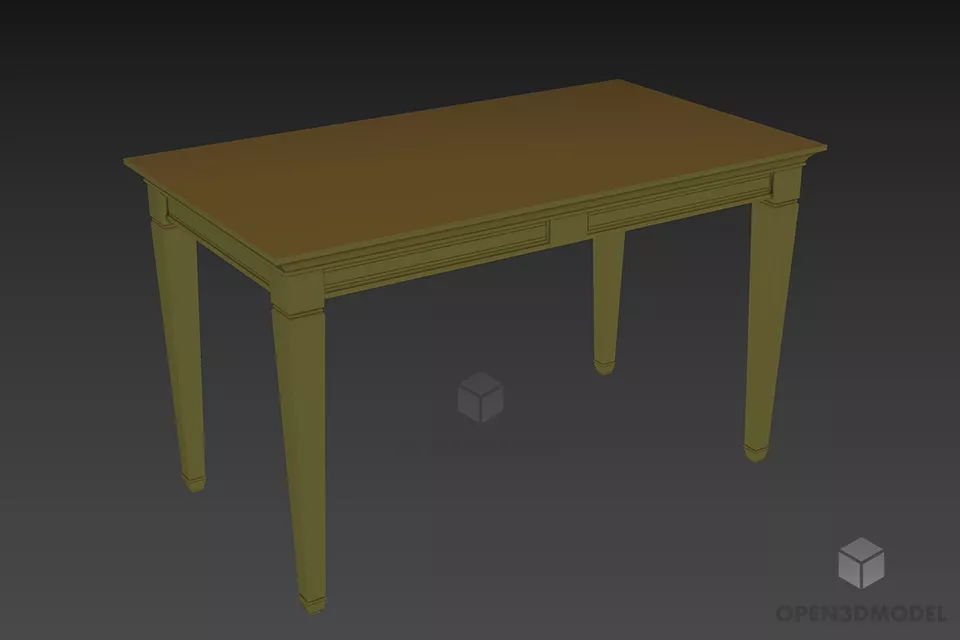 Antique Coffee Table Rectangle Shape 3d model