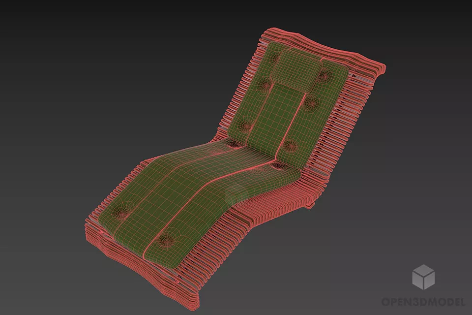 Leather Lounge Chair Luxor 3d model 2