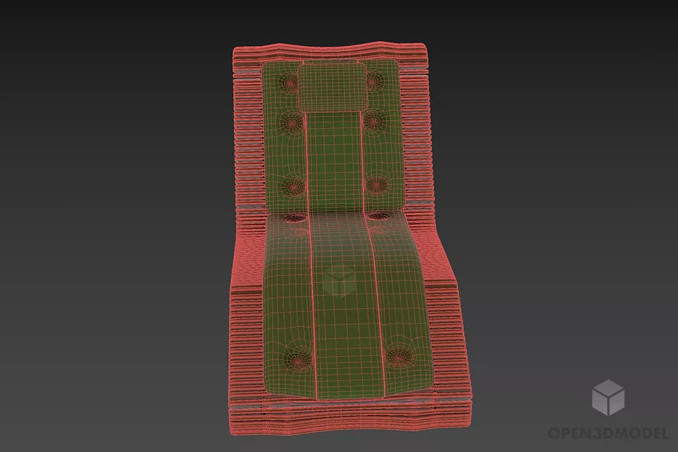 Leather Lounge Chair Luxor 3d model 3
