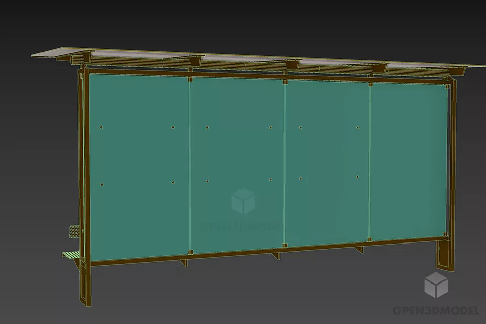 Common Bus Stop Station 3d model 2