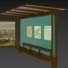 Common Bus Stop Station 3d model