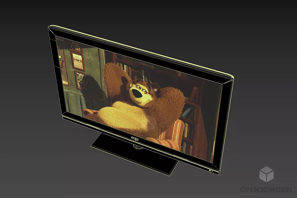 Lcd Tv 32inch Ergo 3d model 3