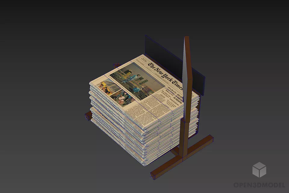 Newspaper On Stand 3d model 2