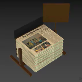 Newspaper On Stand 3d model