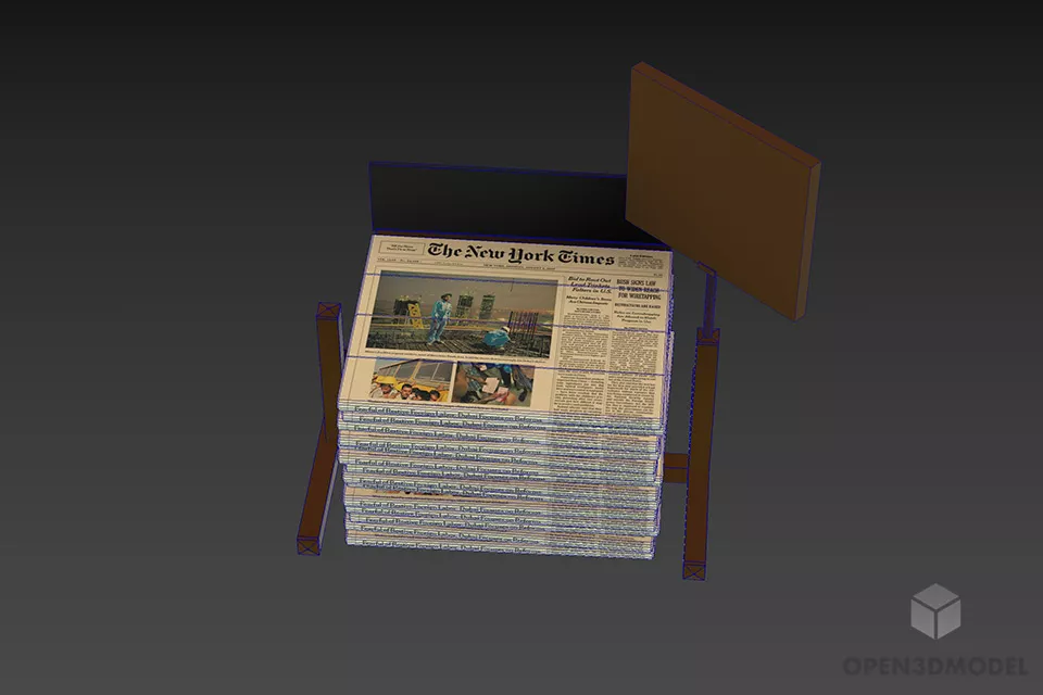 Newspaper On Stand 3d model 3