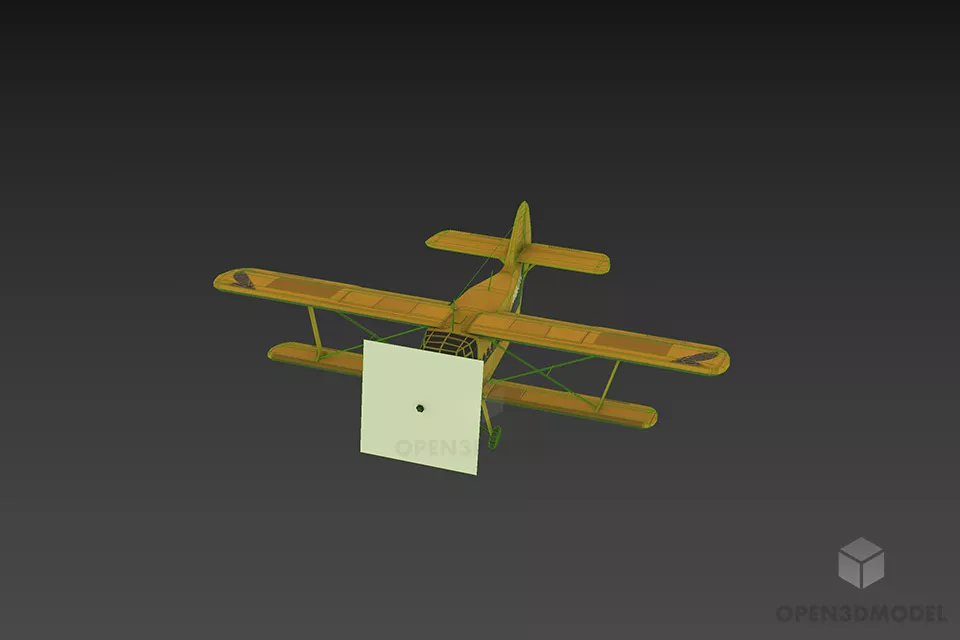Ww1 Vintage Airplane Propeller 3d model 2