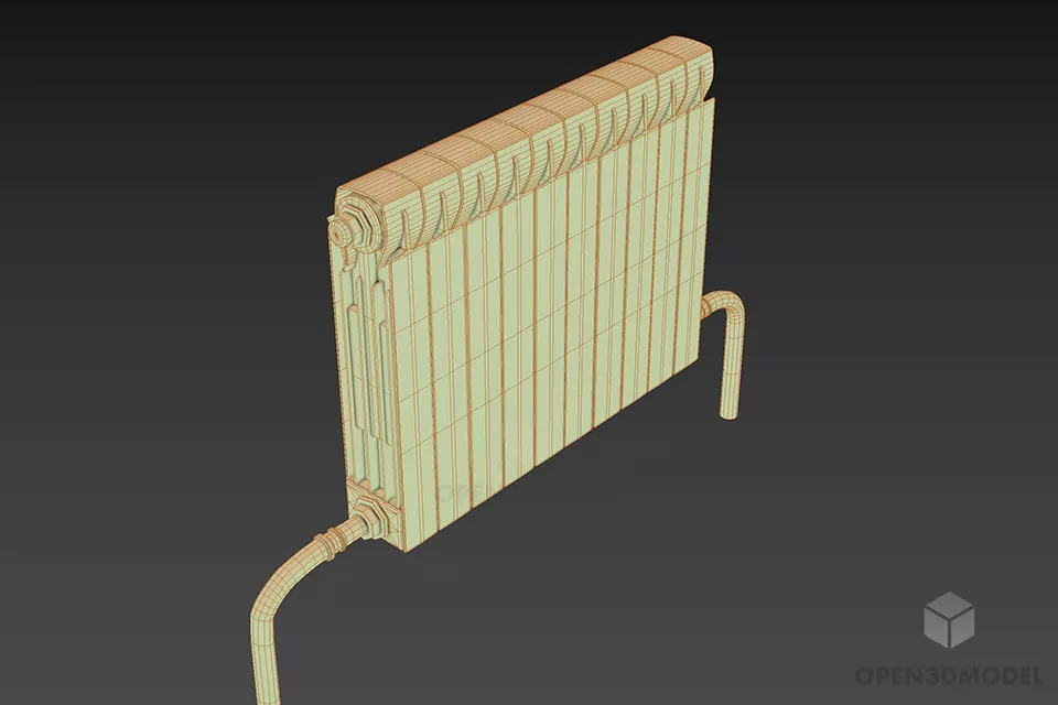 Radiator Equipment With Steel Stand 3d model 2