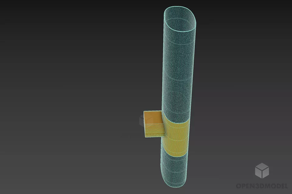 Modern Sconce Lamp, Glass Tube Shade 3d model 3