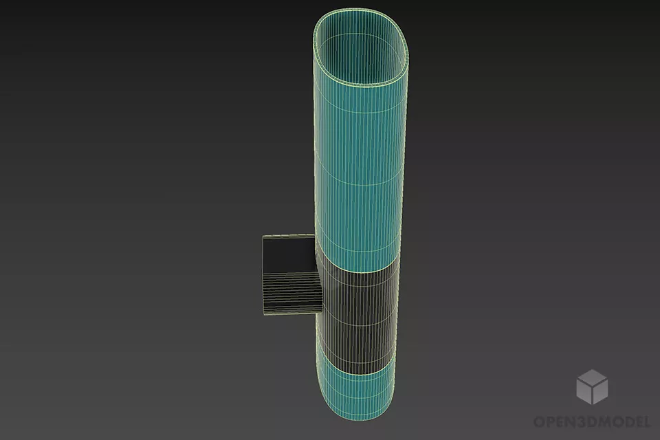 Cylinder Glass Sconce Lamp 3d model 3