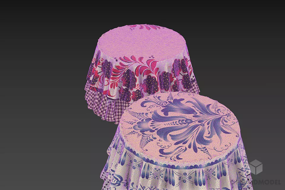 Eastern Tablecloth Traditional Pattern 3d model 2