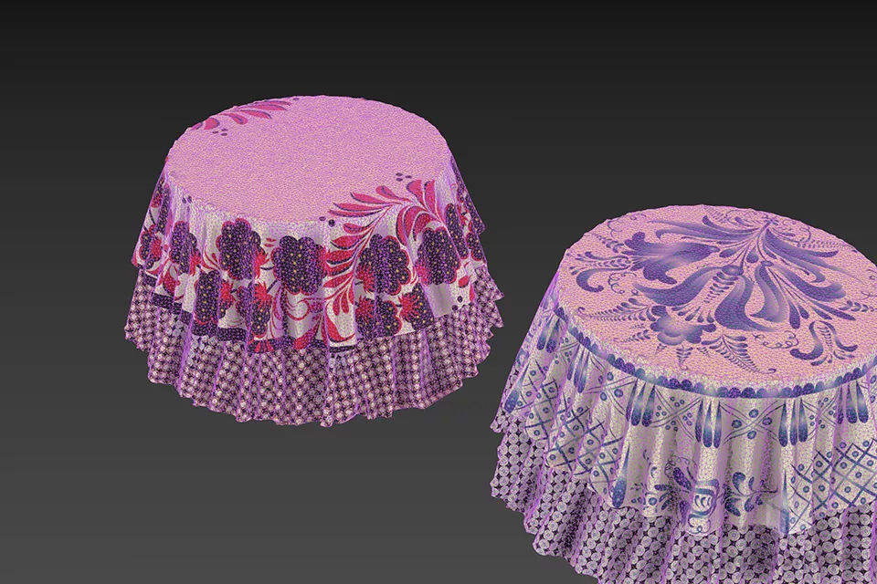 Eastern Tablecloth Traditional Pattern 3d model 3